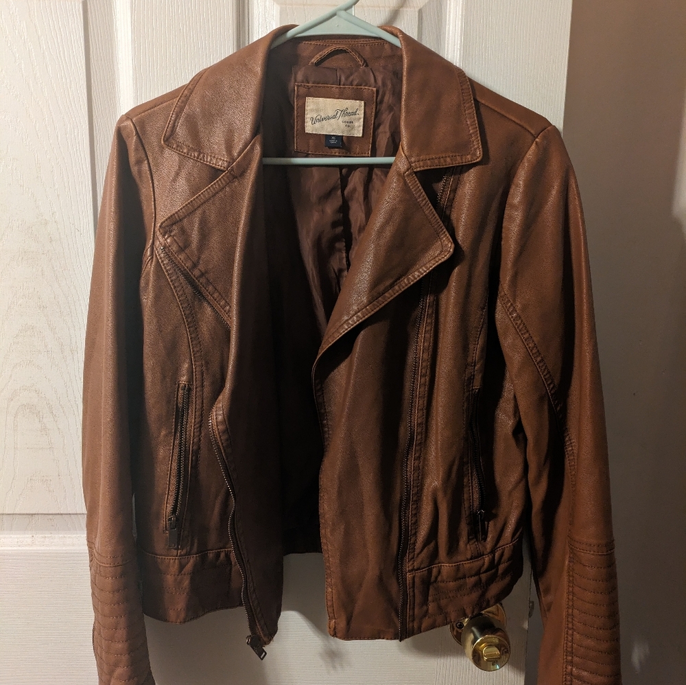 Universal Thread Brown Leather Jacket Xs - image 1